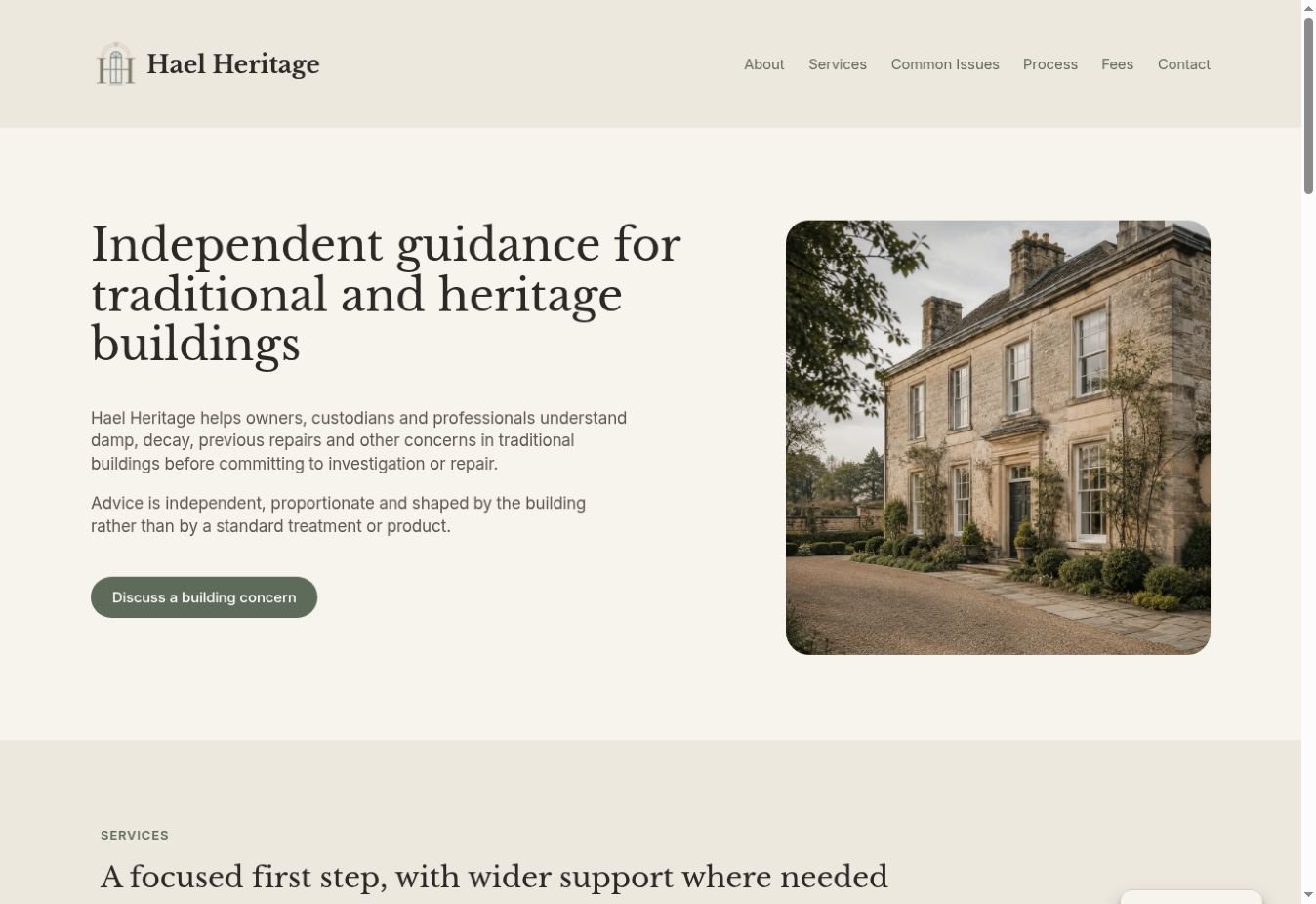 Hael Heritage website homepage